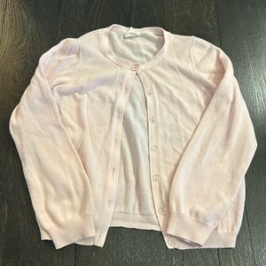 Jcrew crew cuts soft pink button down sweater.  Size 7 girls